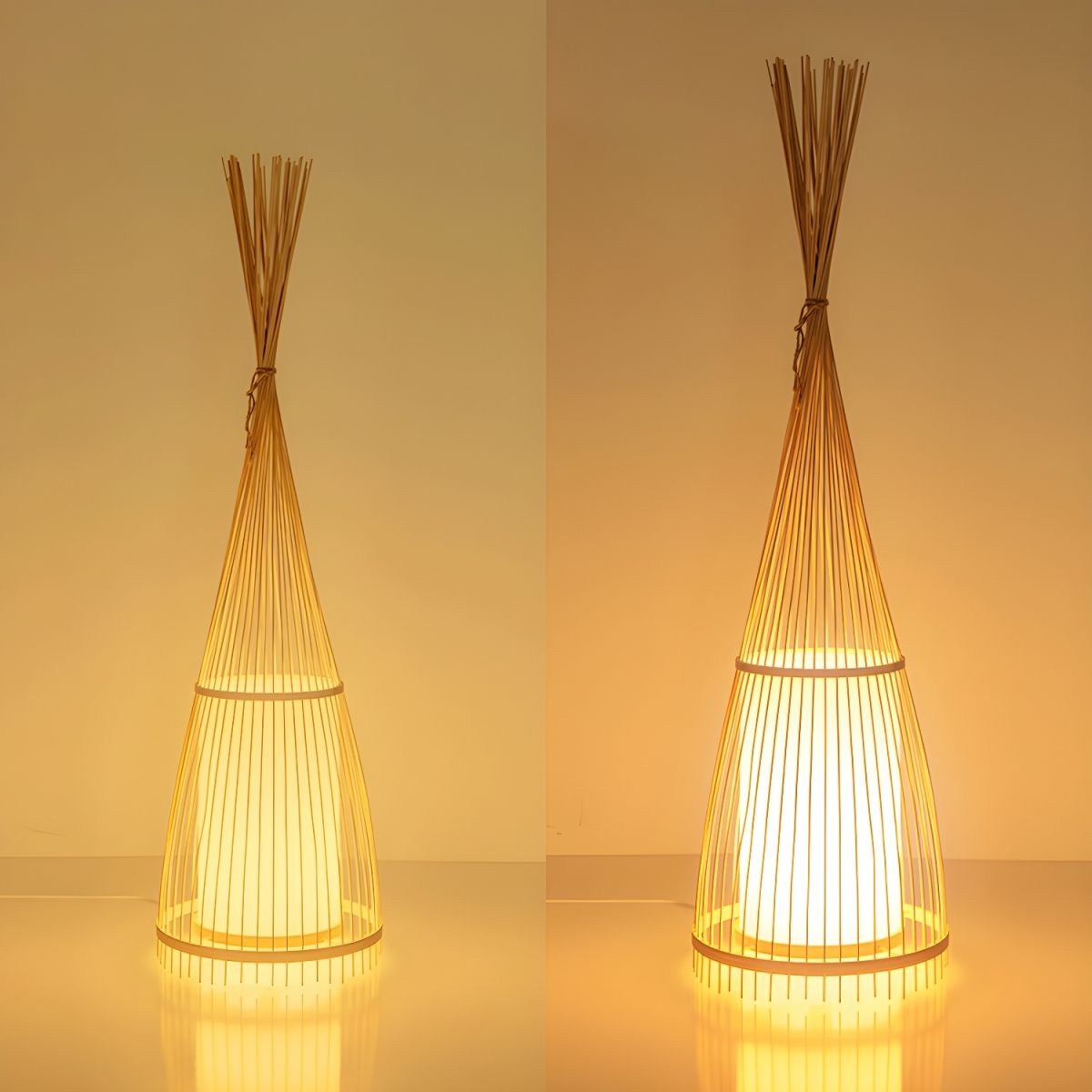 Floor Lamp Bamboo Shade for Ambient Lighting | Revello