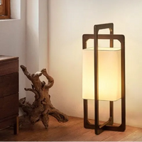 Floor Lamp Bamboo Wood with Fabric Shade Japan Style | Wabira