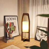 Floor Lamp Bamboo Wood with Fabric Shade Japan Style | Wabira