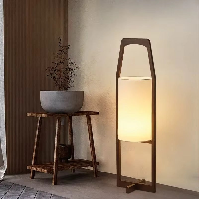 Floor Lamp Bamboo Wood with Fabric Shade Japan Style | Wabira