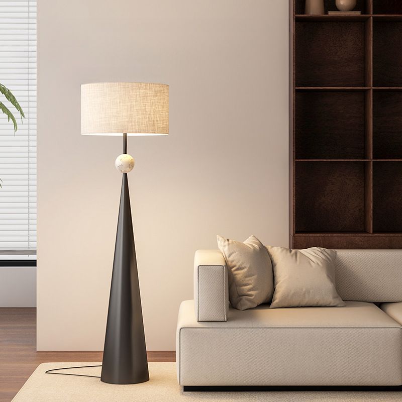 Floor Lamp Cream Fabric Shade Modern Interior Lighting | Mordane