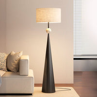 Floor Lamp Cream Fabric Shade Modern Interior Lighting | Mordane
