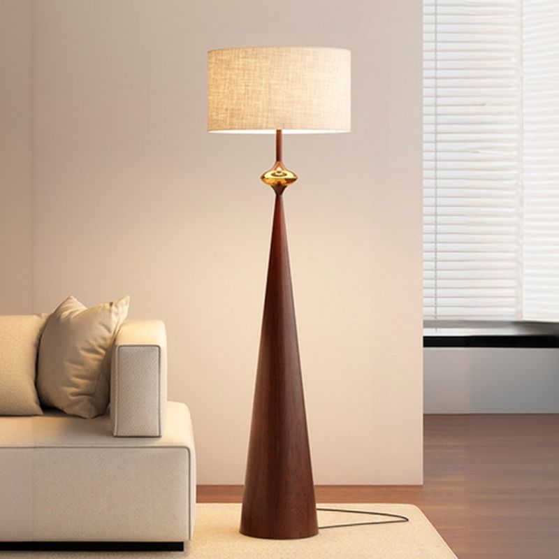 Floor Lamp Cream Fabric Shade Modern Interior Lighting | Mordane