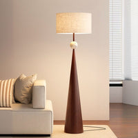 Floor Lamp Cream Fabric Shade Modern Interior Lighting | Mordane