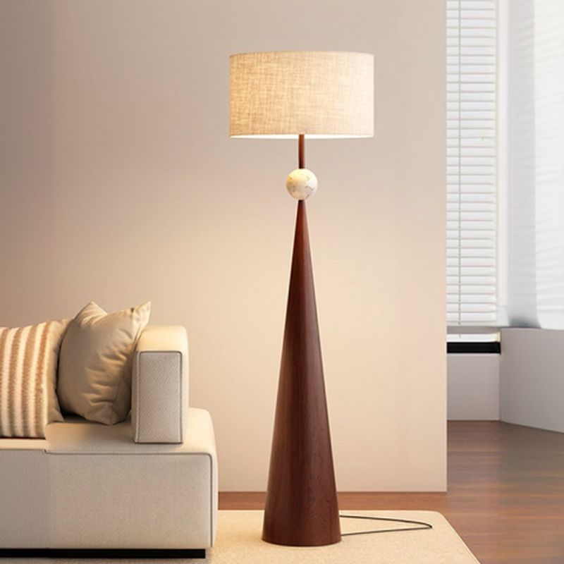Floor Lamp Cream Fabric Shade Modern Interior Lighting | Mordane