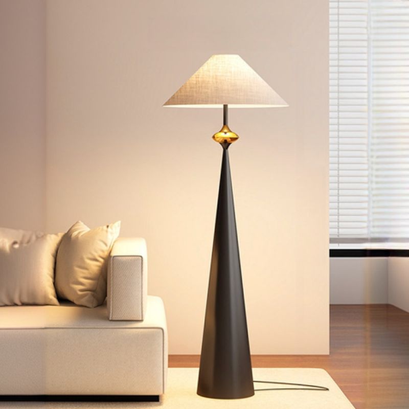 Floor Lamp Cream Fabric Shade Modern Interior Lighting | Mordane