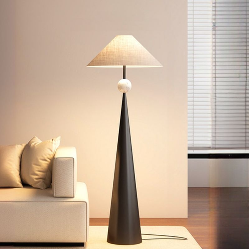 Floor Lamp Cream Fabric Shade Modern Interior Lighting | Mordane