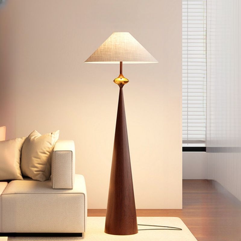Floor Lamp Cream Fabric Shade Modern Interior Lighting | Mordane