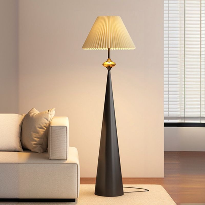 Floor Lamp Cream Fabric Shade Modern Interior Lighting | Mordane