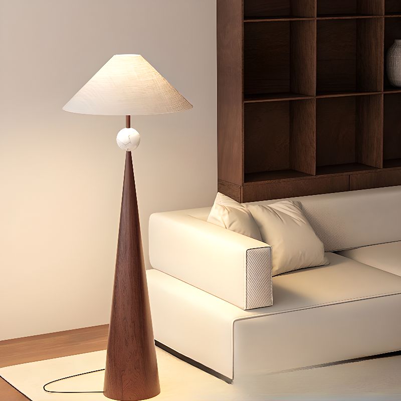 Floor Lamp Cream Fabric Shade Modern Interior Lighting | Mordane