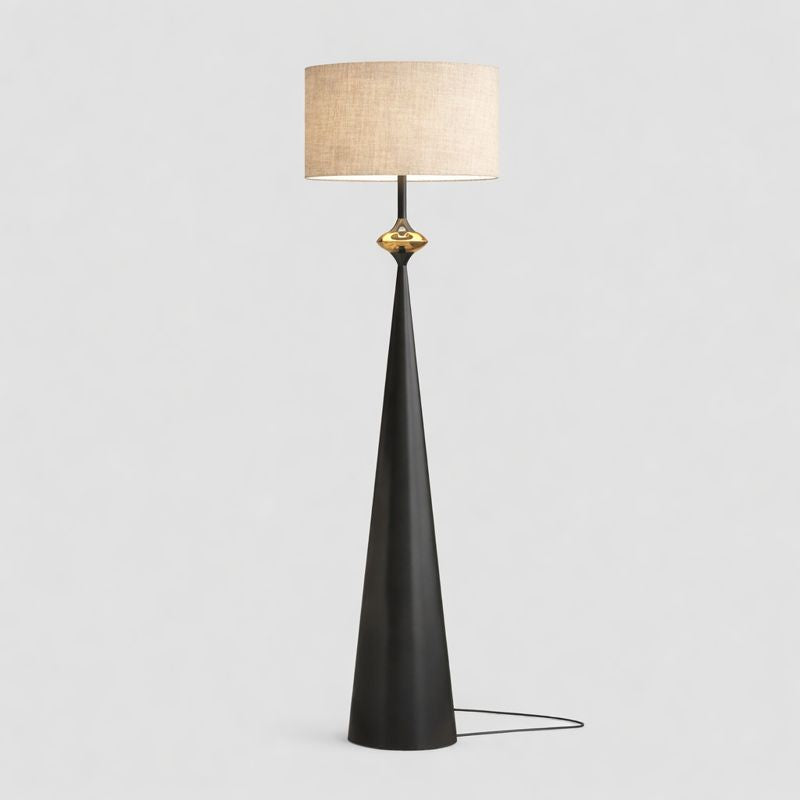 Floor Lamp Cream Fabric Shade Modern Interior Lighting | Mordane
