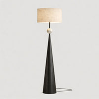 Floor Lamp Cream Fabric Shade Modern Interior Lighting | Mordane