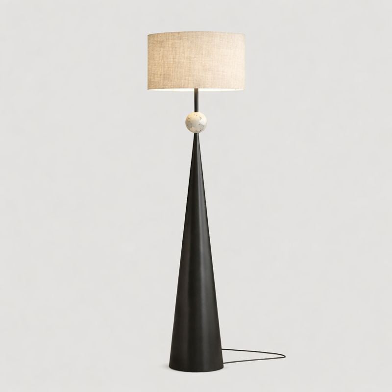 Floor Lamp Cream Fabric Shade Modern Interior Lighting | Mordane