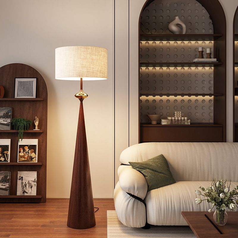 Floor Lamp Cream Fabric Shade Modern Interior Lighting | Mordane