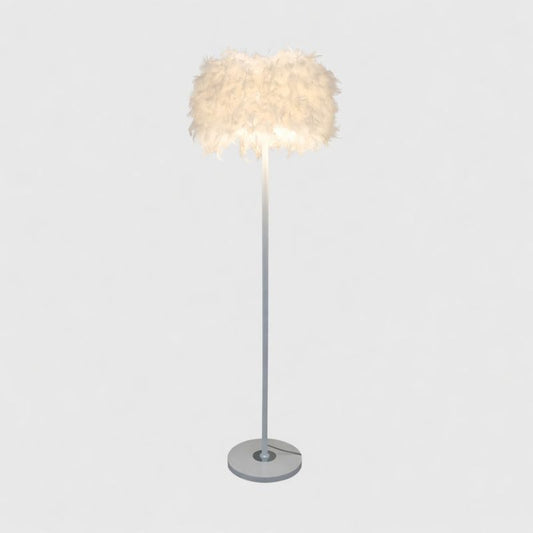 Floor Lamp Fabric Drum Shade Modern Interior Lighting | Plaviro