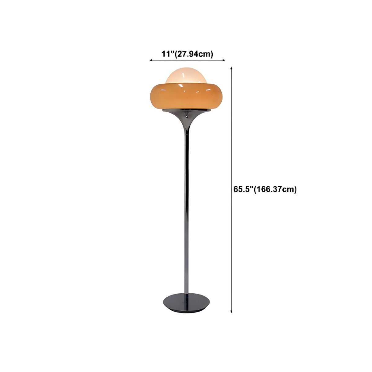 Floor Lamp Glass Shade Modern Standing Light | Oravon