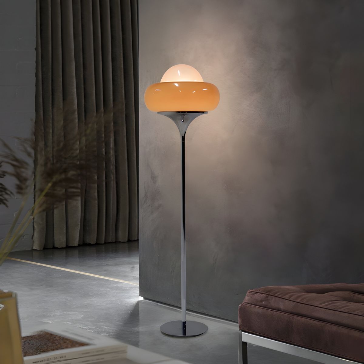 Floor Lamp Glass Shade Modern Standing Light | Oravon
