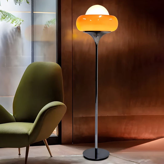 Floor Lamp Glass Shade Modern Standing Light | Oravon