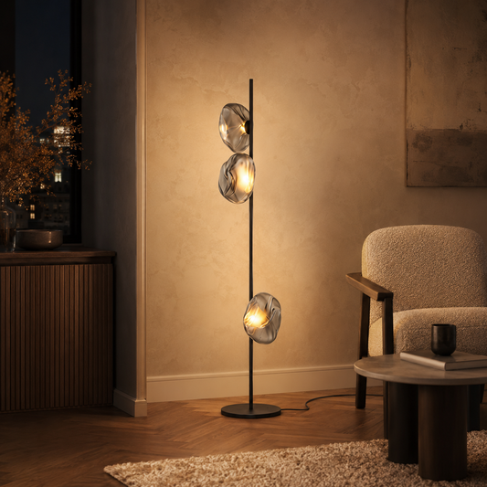 Floor Lamp Glass Shades Modern Ambient Lighting | Glaviro