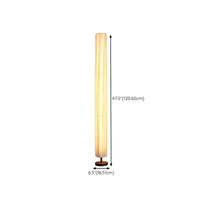 Floor Lamp LED Wood Column with Fabric Shade Modern | Lapora