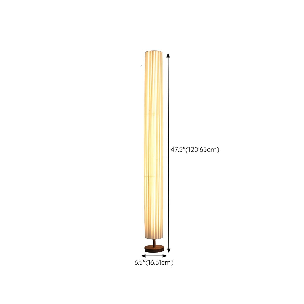 Floor Lamp LED Wood Column with Fabric Shade Modern | Lapora