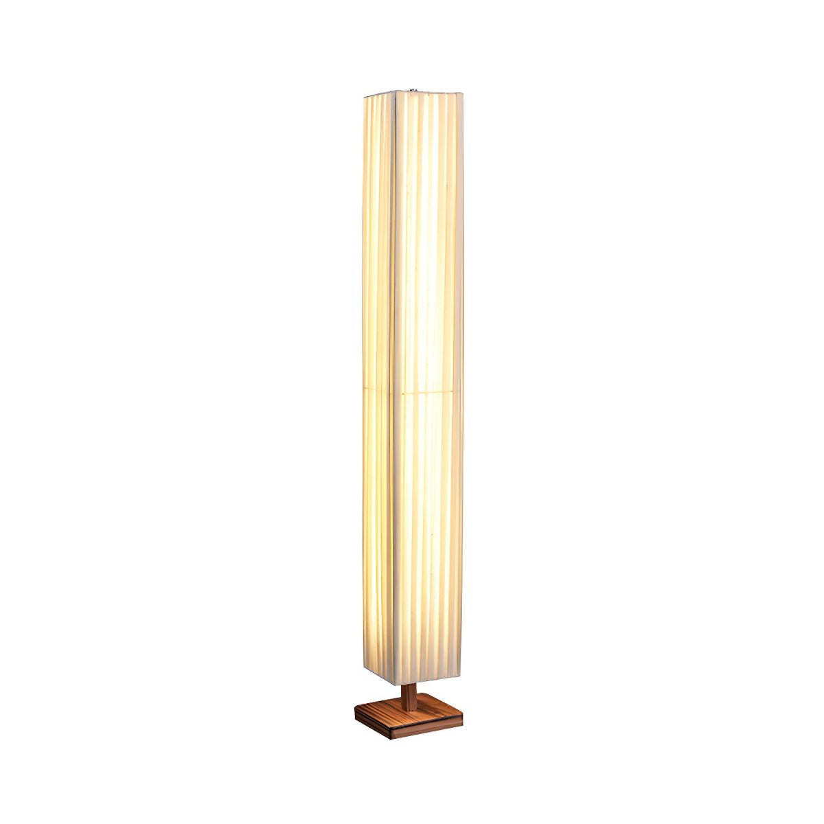 Floor Lamp LED Wood Column with Fabric Shade Modern | Lapora
