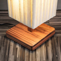 Floor Lamp LED Wood Column with Fabric Shade Modern | Lapora
