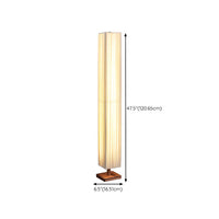 Floor Lamp LED Wood Column with Fabric Shade Modern | Lapora