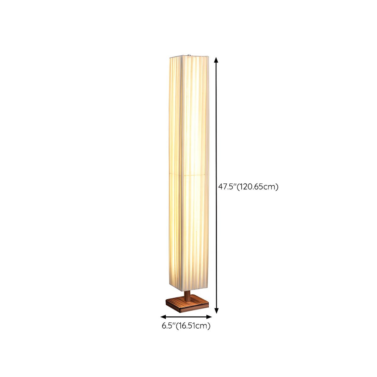 Floor Lamp LED Wood Column with Fabric Shade Modern | Lapora