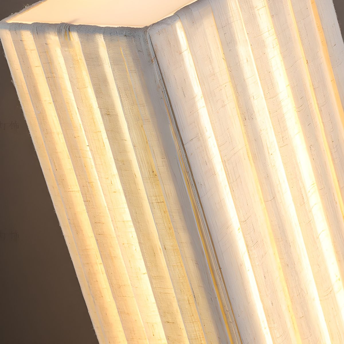 Floor Lamp LED Wood Column with Fabric Shade Modern | Lapora