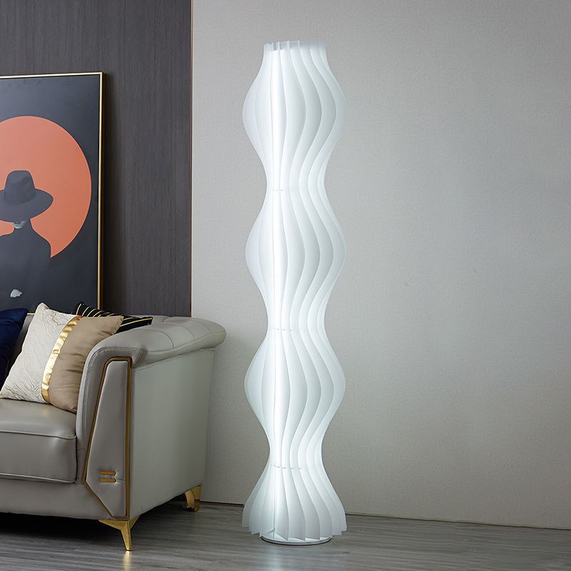 Floor Lamp LED with Pleated Shade Modern Interior | Lumeris