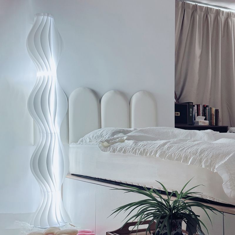 Floor Lamp LED with Pleated Shade Modern Interior | Lumeris
