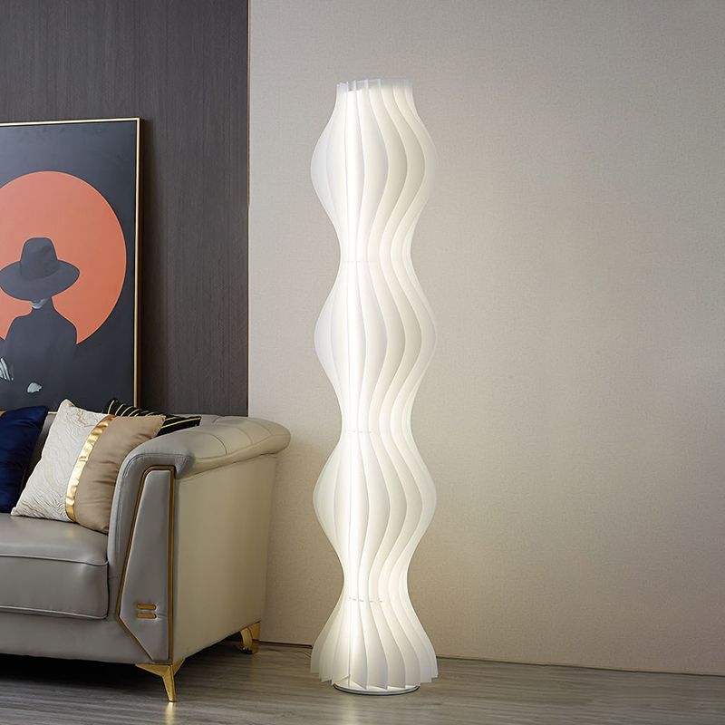 Floor Lamp LED with Pleated Shade Modern Interior | Lumeris