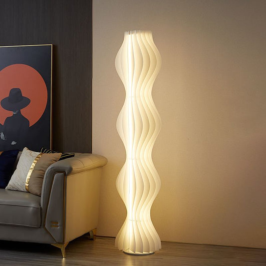Floor Lamp LED with Pleated Shade Modern Interior | Lumeris