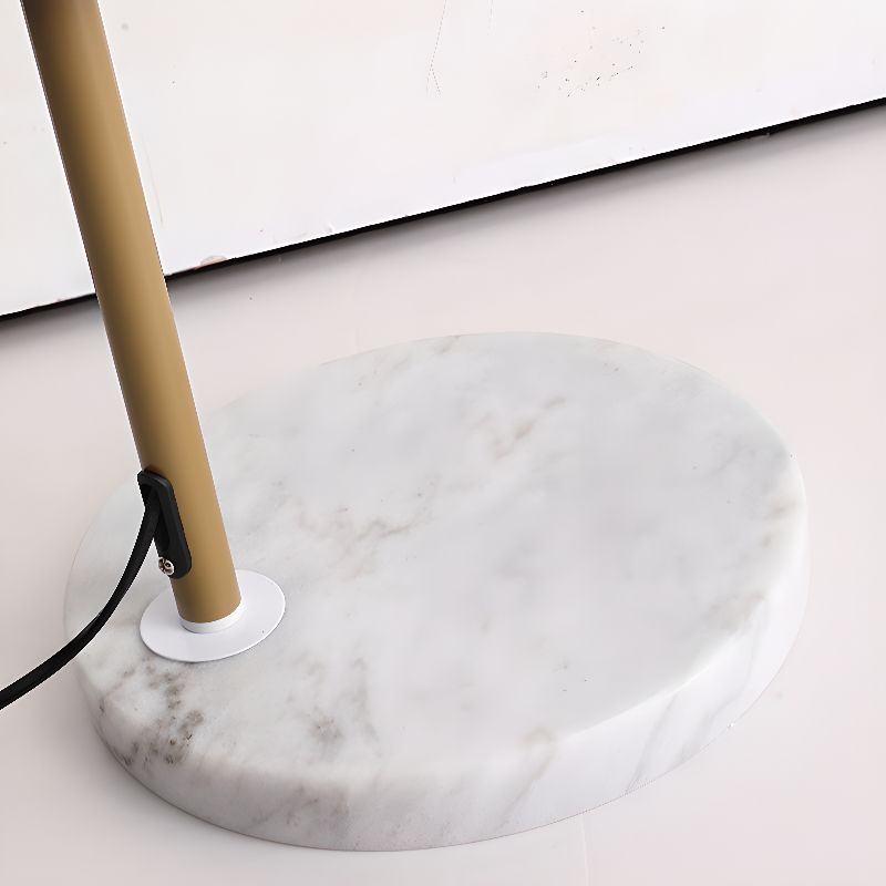 Floor Lamp Metal Arc with Fabric Shade Modern Lighting | Woodio