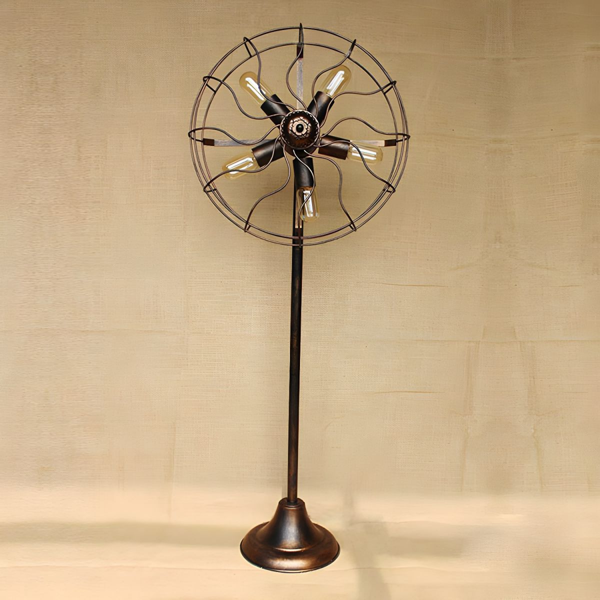 Floor Lamp Metal Fan Cage Industrial Loft Design | Ventaro