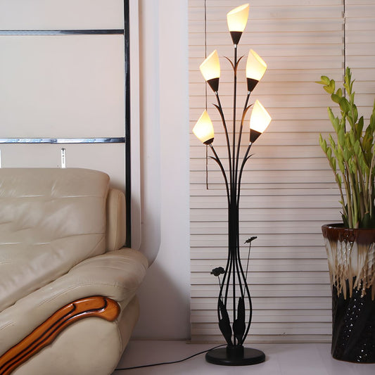 Floor Lamp Metal Flower Shape with Acrylic Shade Modern | Florixa