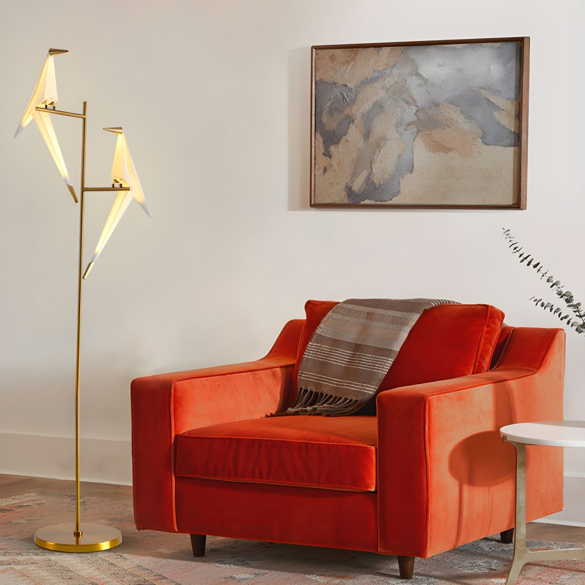 Floor Lamp Metal LED Bird Shape for Modern Interiors | Adiora