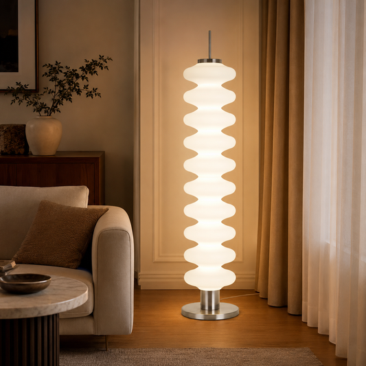 Floor Lamp Metal with Geometric Shade Modern Interior | Silvion