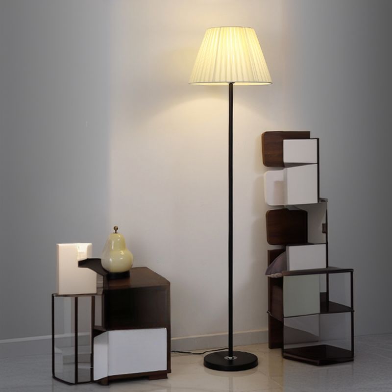 Floor Lamp Metal with Textile Shade Modern Interior | Porvax
