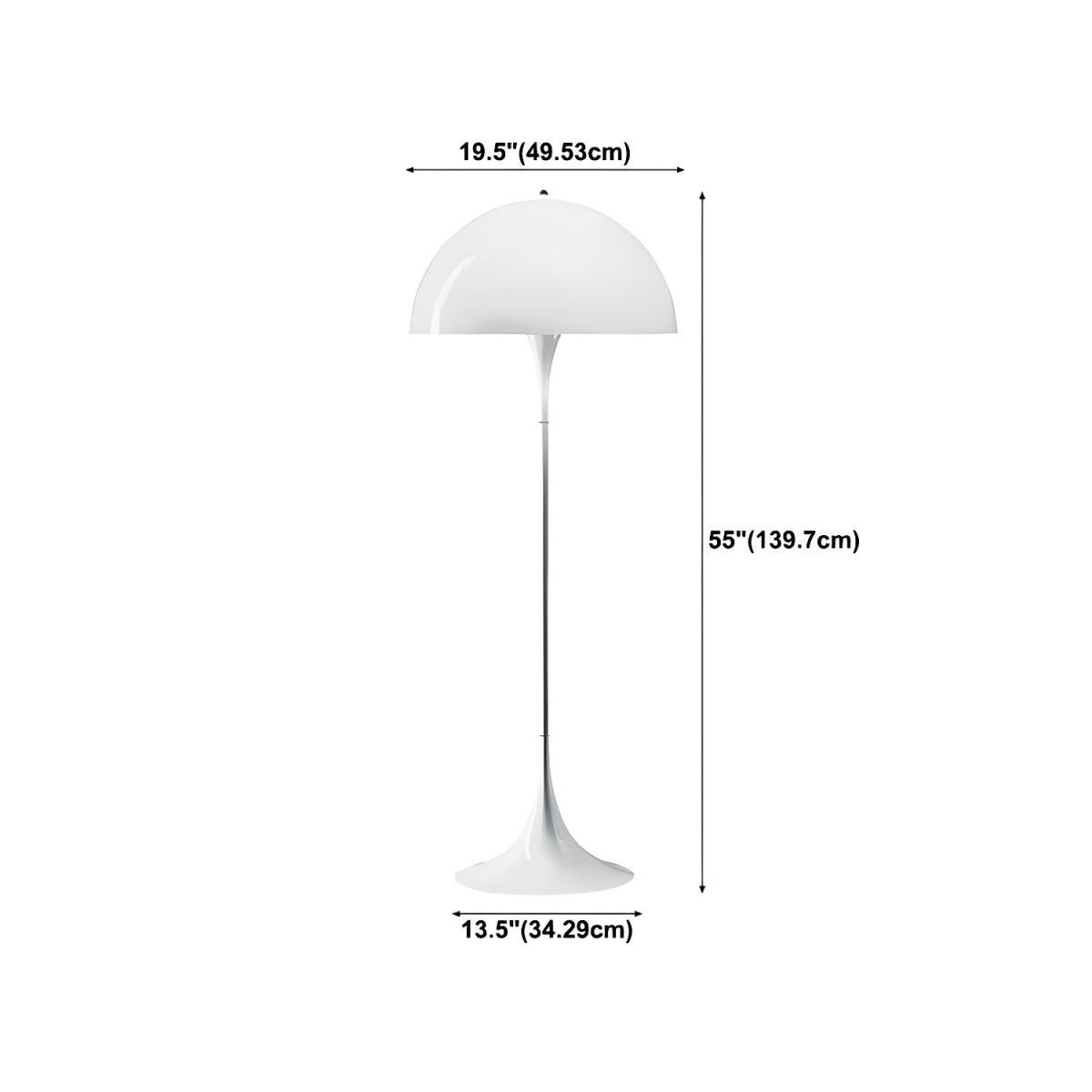 Floor Lamp Metal with White Dome Shade Modern Interior | Narvila
