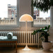 Floor Lamp Metal with White Dome Shade Modern Interior | Narvila