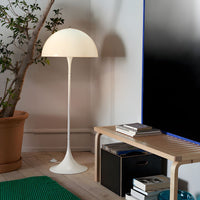 Floor Lamp Metal with White Dome Shade Modern Interior | Narvila