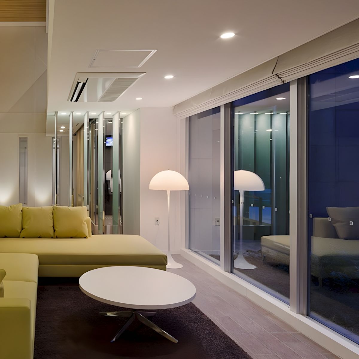 Floor Lamp Metal with White Dome Shade Modern Interior | Narvila