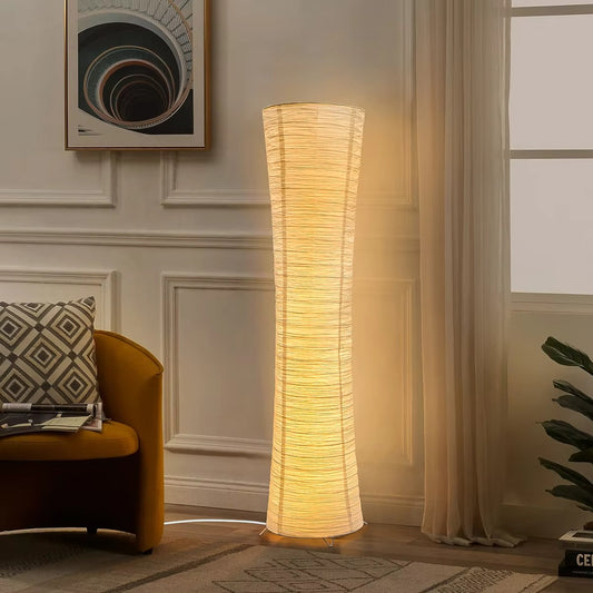 Floor Lamp Paper Lampshade LED Adjustable Light Minimalist | Rilano