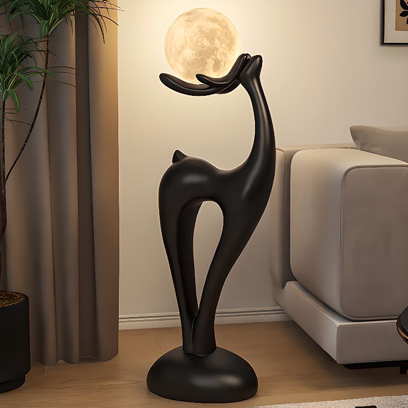 Floor Lamp Resin Deer Design with Touch Switch Modern | Cervano