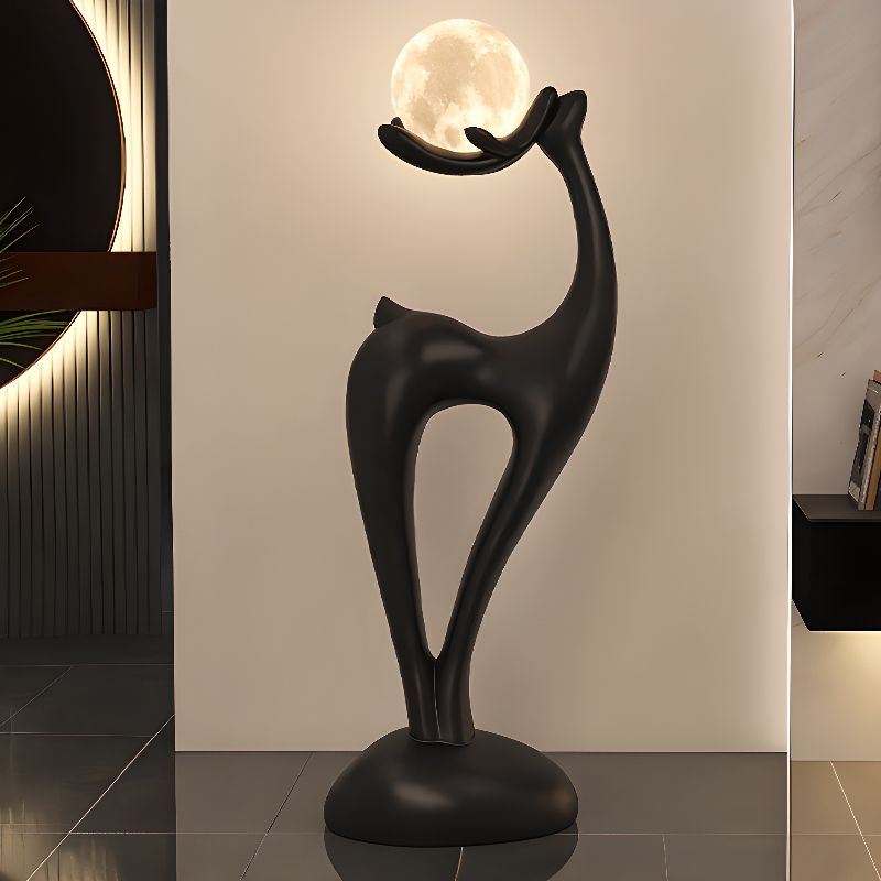 Floor Lamp Resin Deer Design with Touch Switch Modern | Cervano