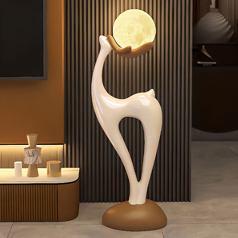 Floor Lamp Resin Deer Design with Touch Switch Modern | Cervano