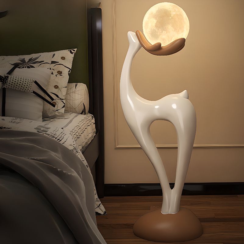 Floor Lamp Resin Deer Design with Touch Switch Modern | Cervano