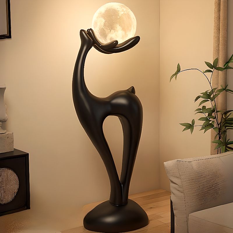 Floor Lamp Resin Deer Design with Touch Switch Modern | Cervano